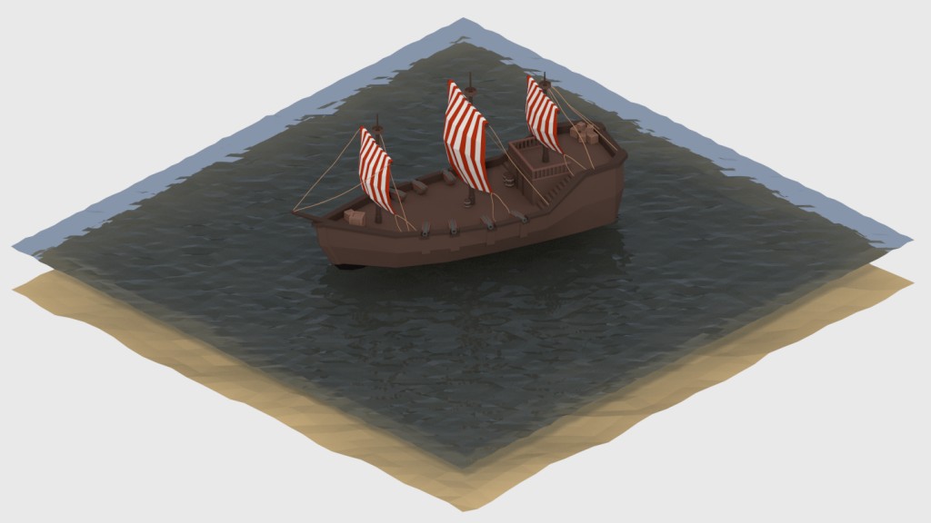 Low poly Pirate ship preview image 1